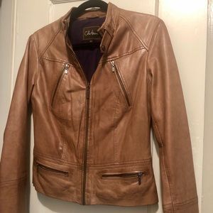 Cole Haan tan leather jacket XS